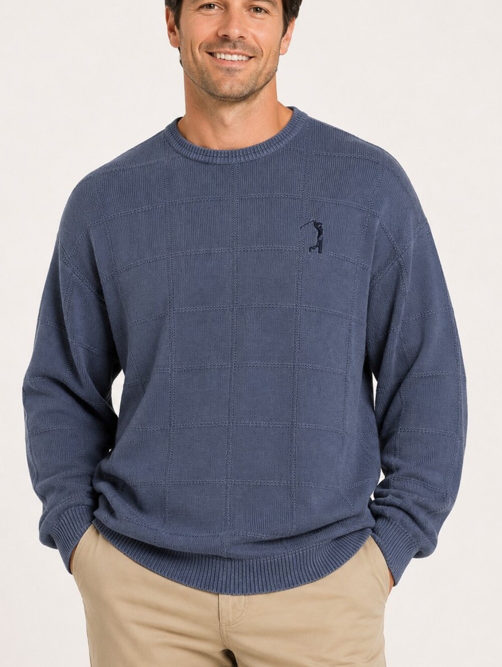 Vintage Fairway Sport Golf Sweater Mens XXL 100% Cotton USA Blue Crewneck